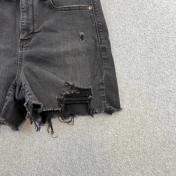 Judy Blue Shorts Womens Large Distressed High Rise Frayed Hem Denim Stretch - Picture 7 of 11